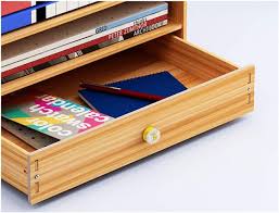 Wooden desktop organiser