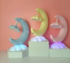 Half Moon Design Night Light Bedside Lamp