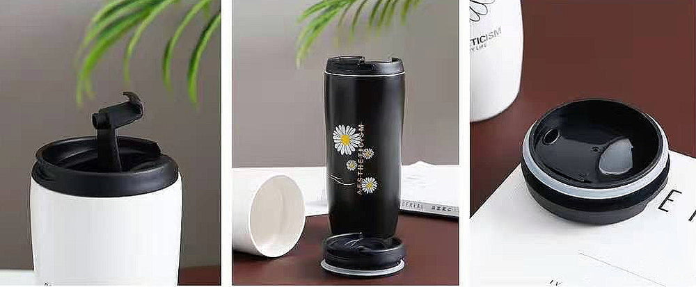 Ceramic thermal mug with food grade plastic lid
