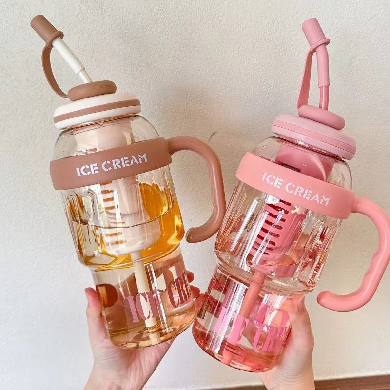1300ml water bottle with straw and lid