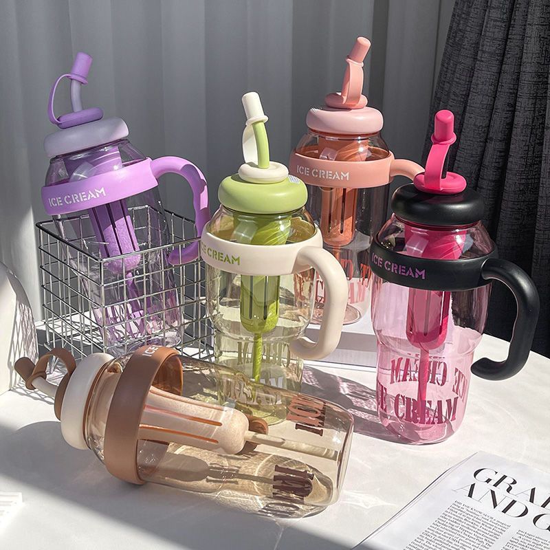1300ml water bottle with straw and lid