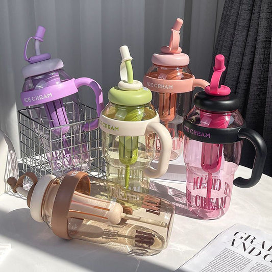 1300ml water bottle with straw and lid