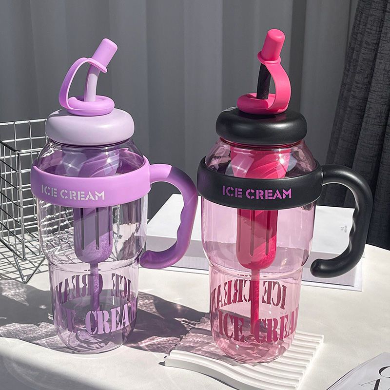 1300ml water bottle with straw and lid