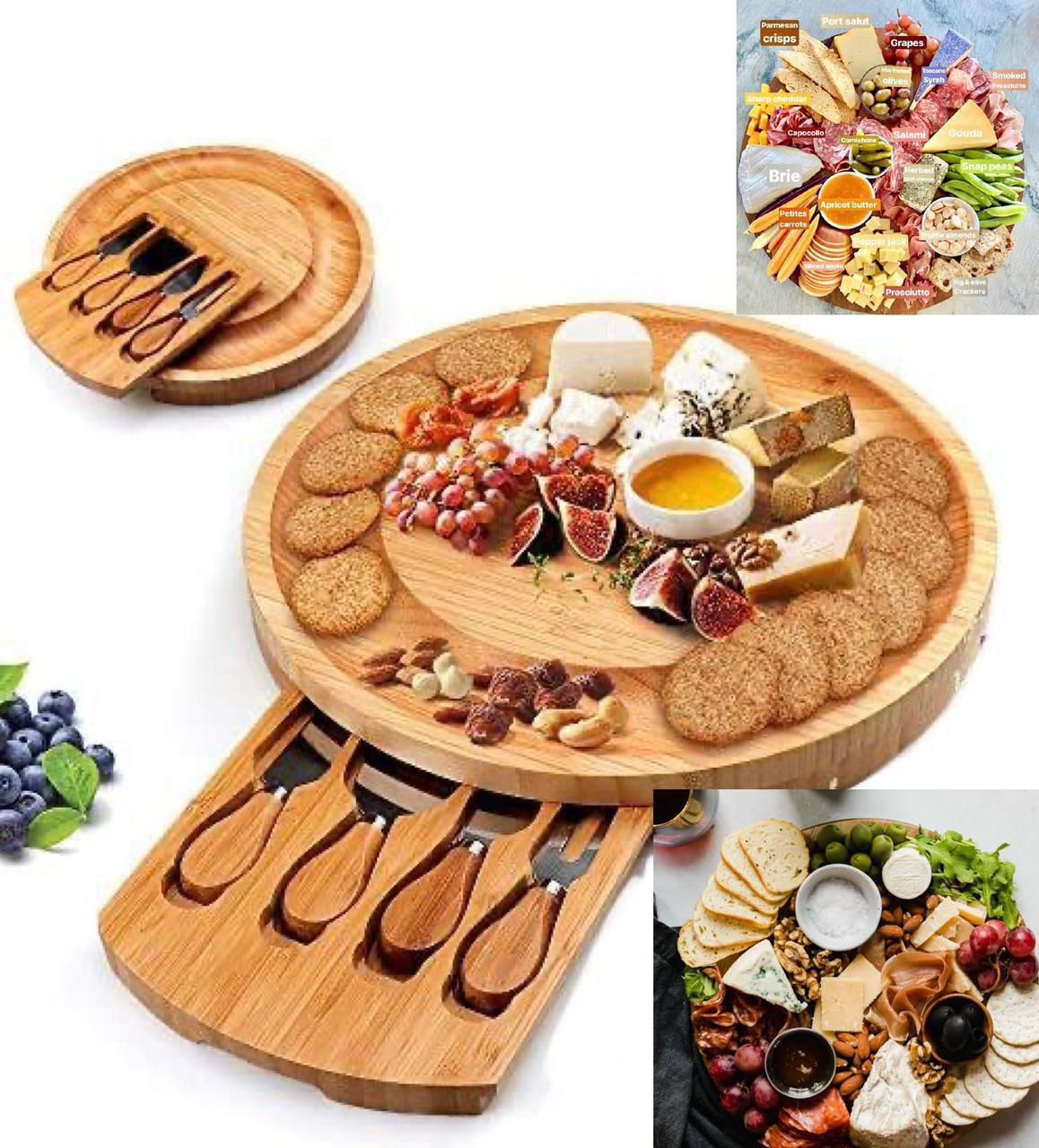 Bamboo Cheese Board and Knife Set
