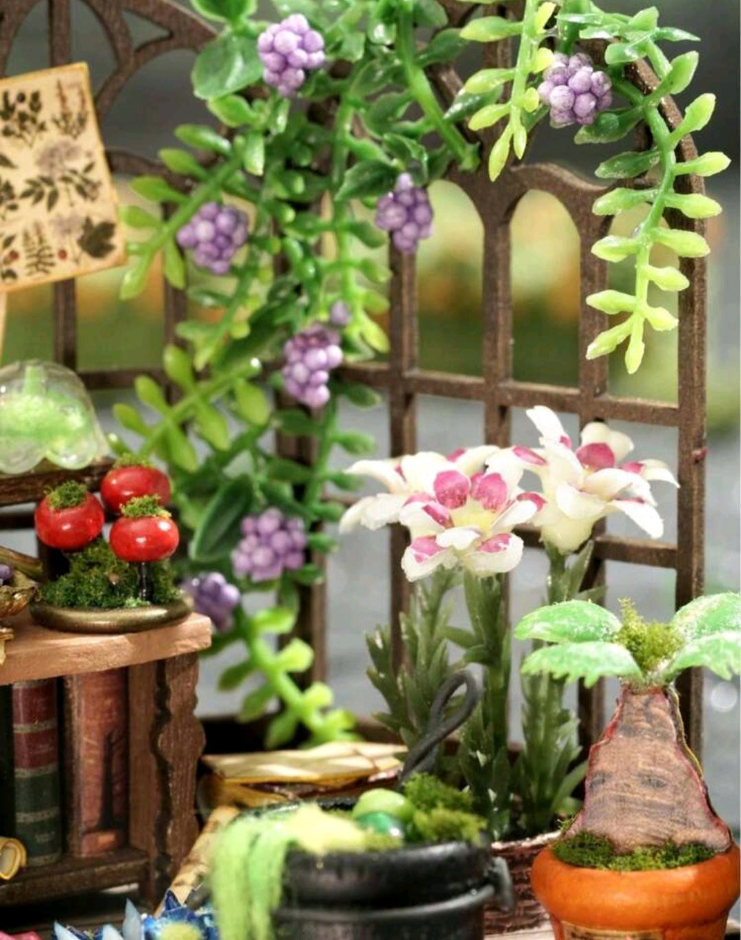 1pc DIY Miniature Magic Garden Fairy House Handmade Craft Model Book With 3D Dollhouse Micro Scene, Room Decor