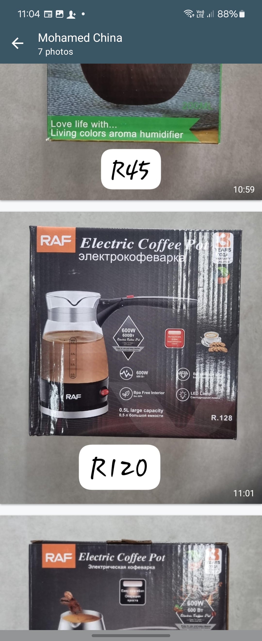 RAF Electric Glass Coffee Pot