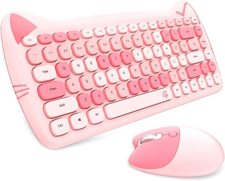 MOFii 2.4GHz 84 Keys Wireless Keyboard and Mouse Set(Pink)