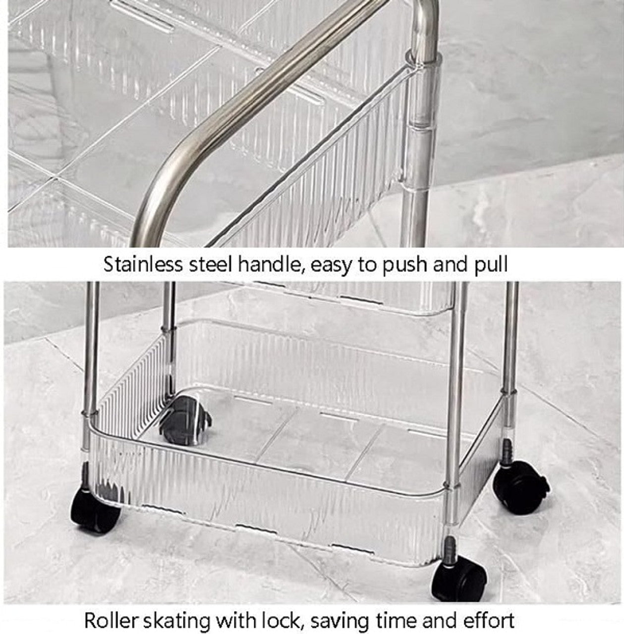 4 Tier Acrylic Trolley