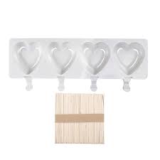 4 Cavity Heart Pattern Ice Cream Mould