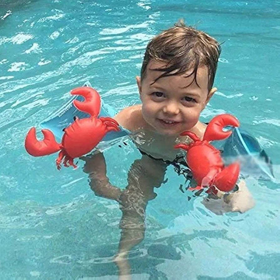 Outdoor Sports Tools Children Inflatable Red Crabs Shape Arm Bands Floatation Sleeves