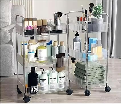 Multi-Functional Acrylic 3 Tier Trolly Storage Rack, Multi-Tier Trolley