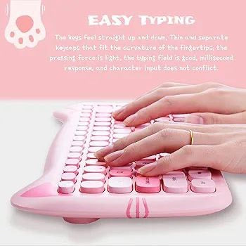 MOFii 2.4GHz 84 Keys Wireless Keyboard and Mouse Set(Pink)