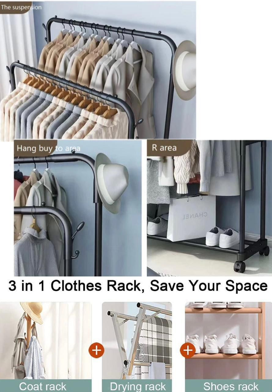 Double Pole Multi-purpose Hanging Rack