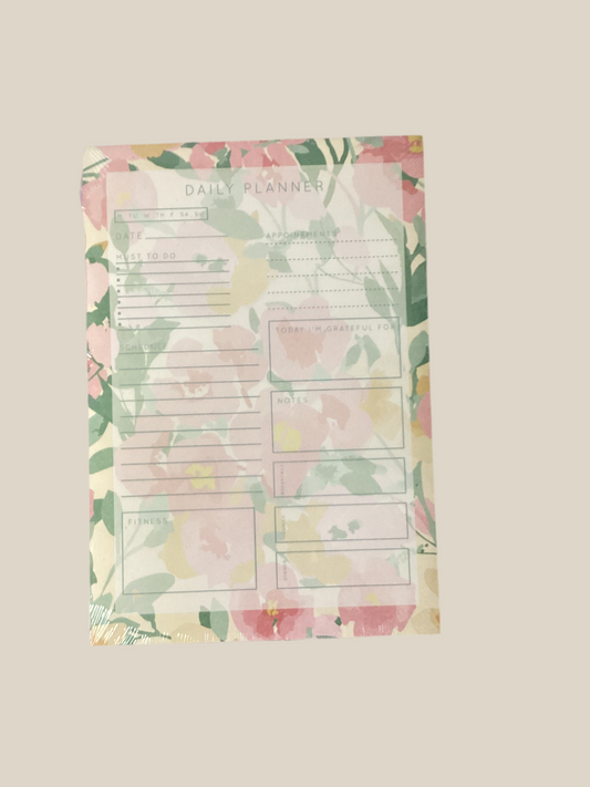 Flower daily planner pad