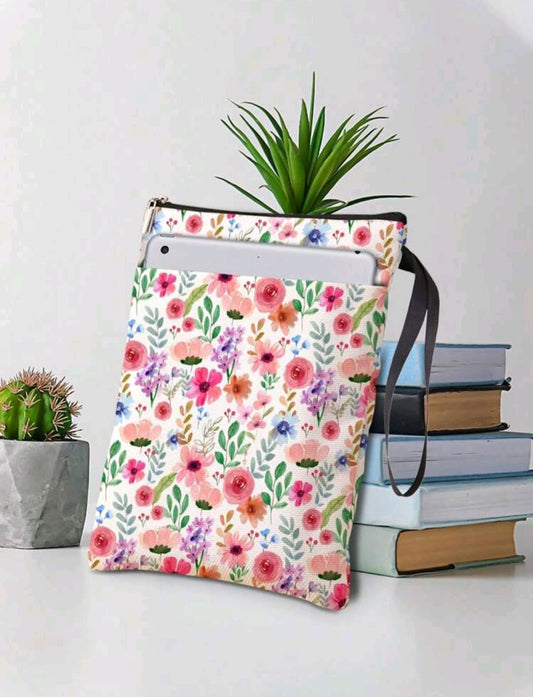 Flower printed book sleeve