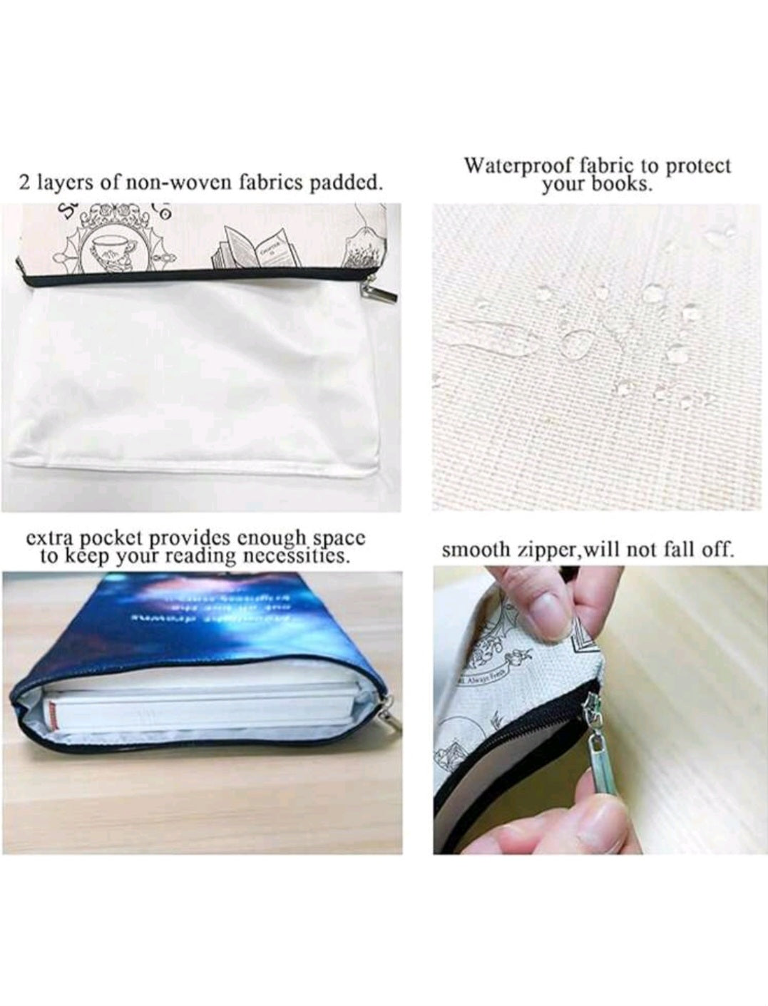 Flower printed book sleeve