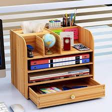 Wooden desktop organiser