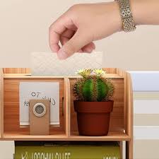 Wooden desktop organiser