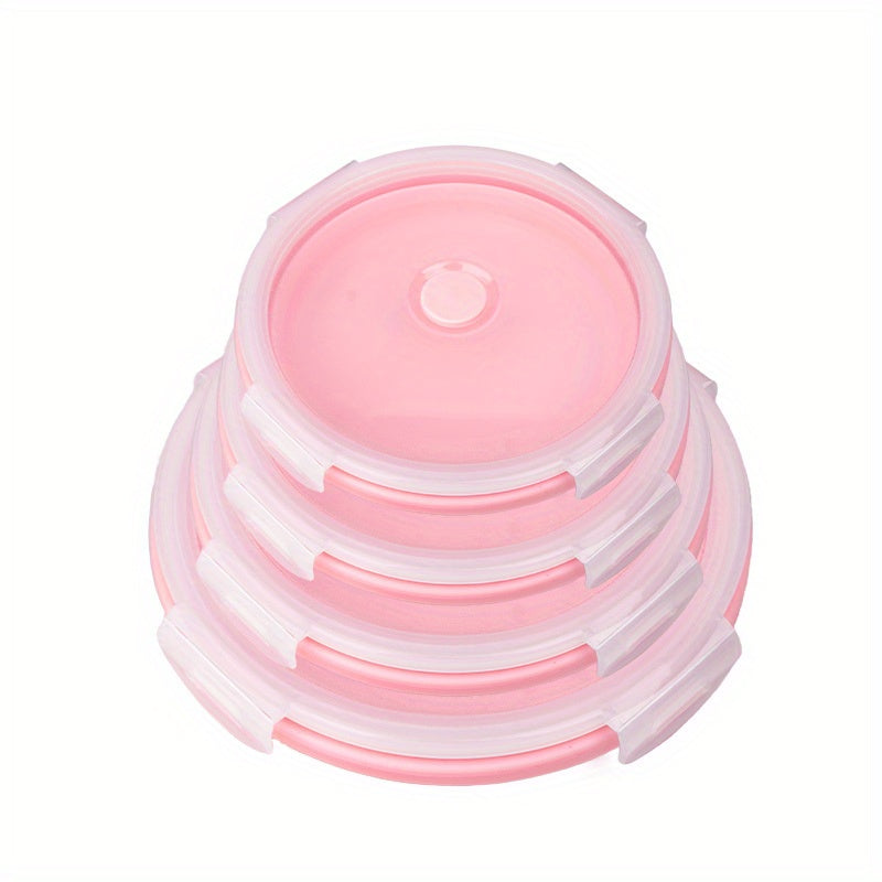 Pink Collapsible Silicone Lunch Box