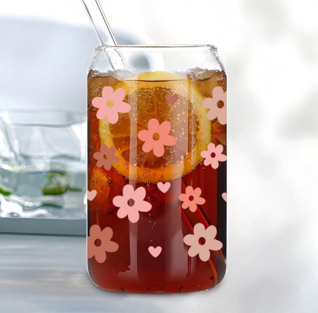 Flower Can Glass Cup