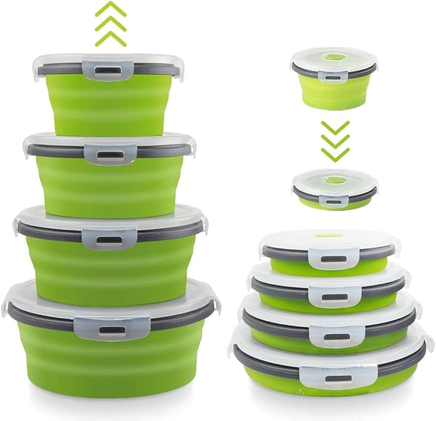 Green Collapsible Silicone Lunch Box