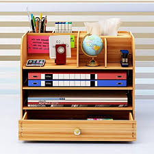 Multifunctional Wooden Desktop Organizer Shelf