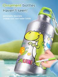 DIY Customizable Color in Kids Dinosaur Water Bottle