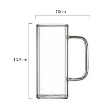 Square Drinking Glass with Handle - Set of 4