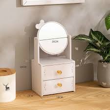 Makeup, Jewelry and Cosmetic Organizer Draws with Mirror for Desk