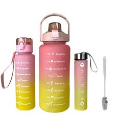 Bright Nesting Ombre Motivational Water Bottles - 3-Piece