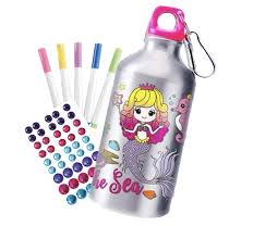 DIY Customizable Color in Kids Mermaid Water Bottle