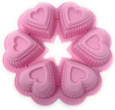 Non-stick 6 Silicone Heart Shape Mold Chocolate Soaps Candy Mold