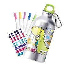 DIY Customizable Color in Kids Dinosaur Water Bottle