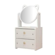 Makeup, Jewelry and Cosmetic Organizer Draws with Mirror for Desk