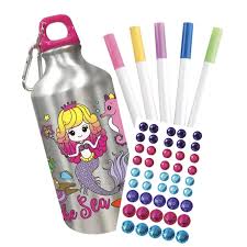 DIY Customizable Color in Kids Mermaid Water Bottle