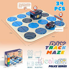 Toys Car Board Game Montessori Maze Race Track Game Police Series