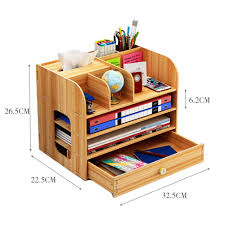 Multifunctional Wooden Desktop Organizer Shelf