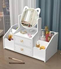 Jewelry Storage Box With Makeup Mirror Skincare Storage Rack