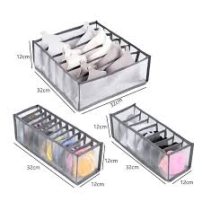 3 Pieces Collapsable Transparent Drawer Organizers