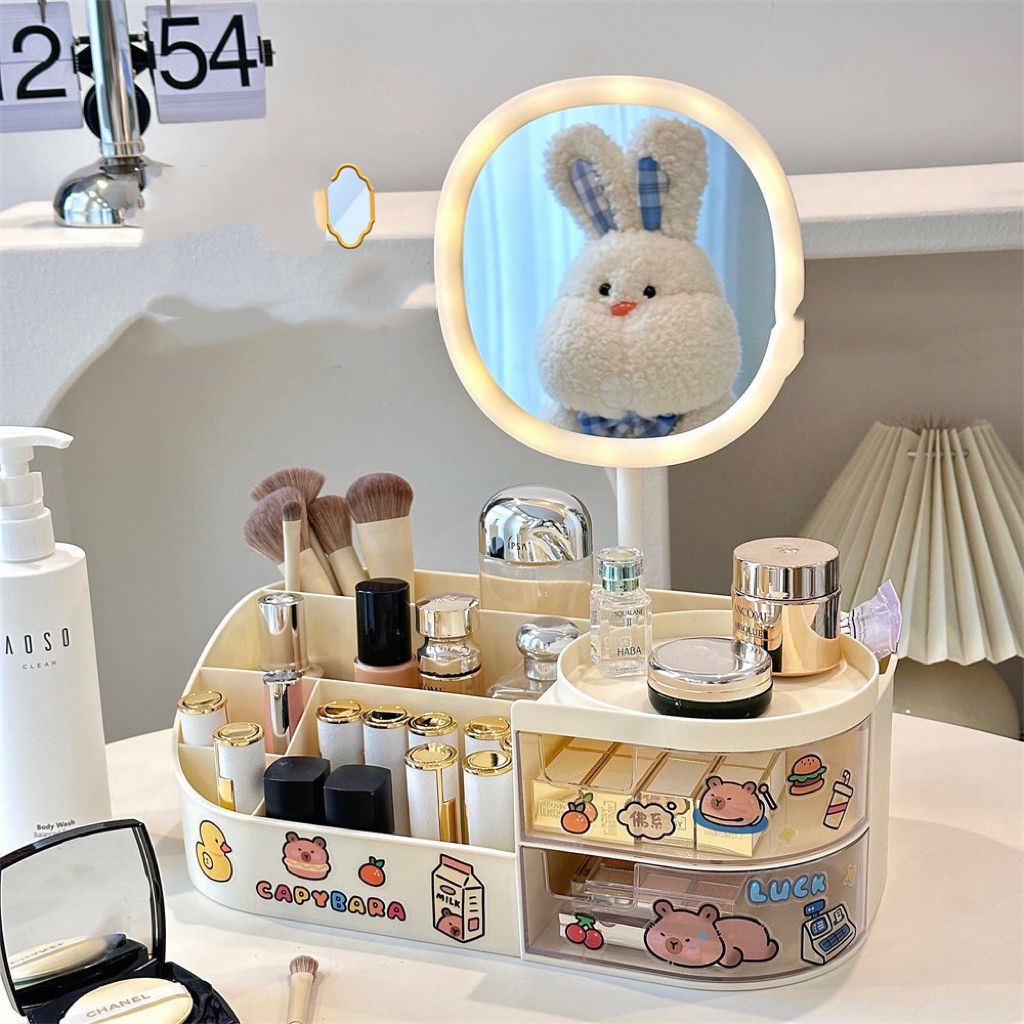 Makeup and Bathroom Organiser with LED Mirror