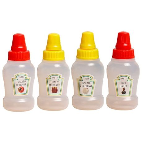 Mini Sauce Bottles for Lunch Box - 4 Pack