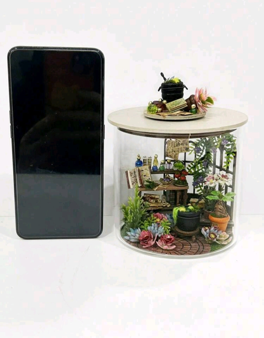 1pc DIY Miniature Magic Garden Fairy House Handmade Craft Model Book With 3D Dollhouse Micro Scene, Room Decor
