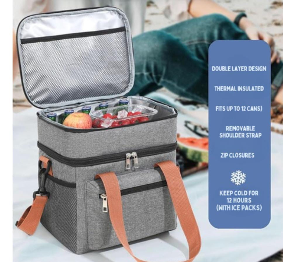 Double Compartment Lunch Cooler Bag