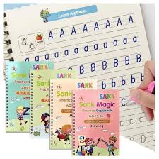 Sank Magic Reusable Copybooks for Kids- Plus 8 Refill Calligraphy Pens