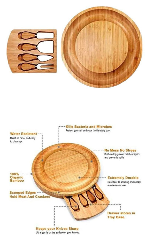 Bamboo Cheese Board and Knife Set