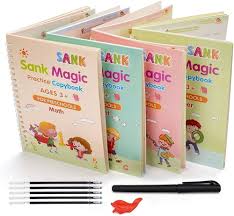 Sank Magic Reusable Copybooks for Kids- Plus 8 Refill Calligraphy Pens