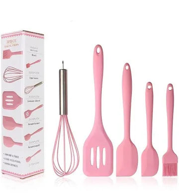 5 piece Silicone Baking Set Pink