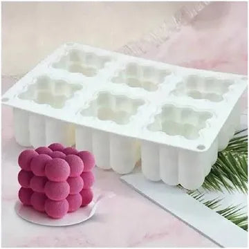 Craft DIY 6 Cavity Bubble Shaped Silicone Candle Mould - 28x17cm