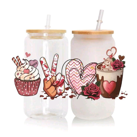 Love milkshake Glass cup