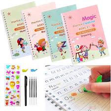 Sank Magic Reusable Copybooks for Kids- Plus 8 Refill Calligraphy Pens